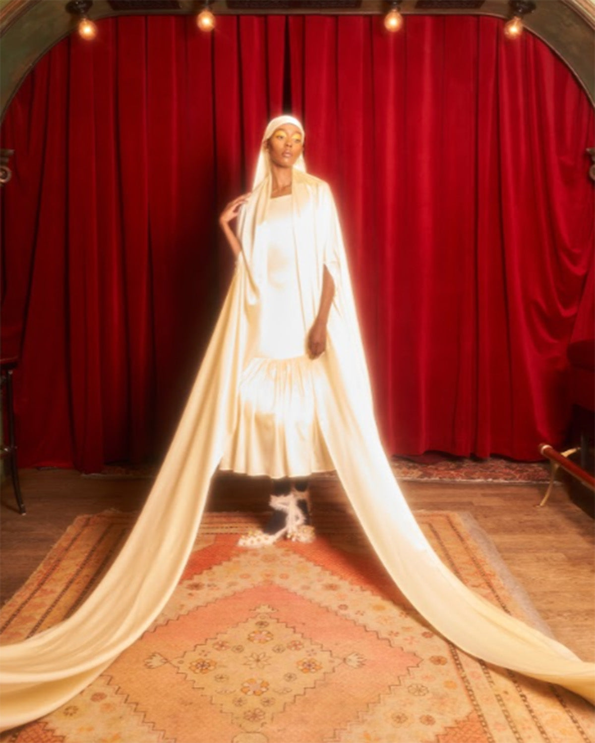 Patty Dress in Ivory Silk