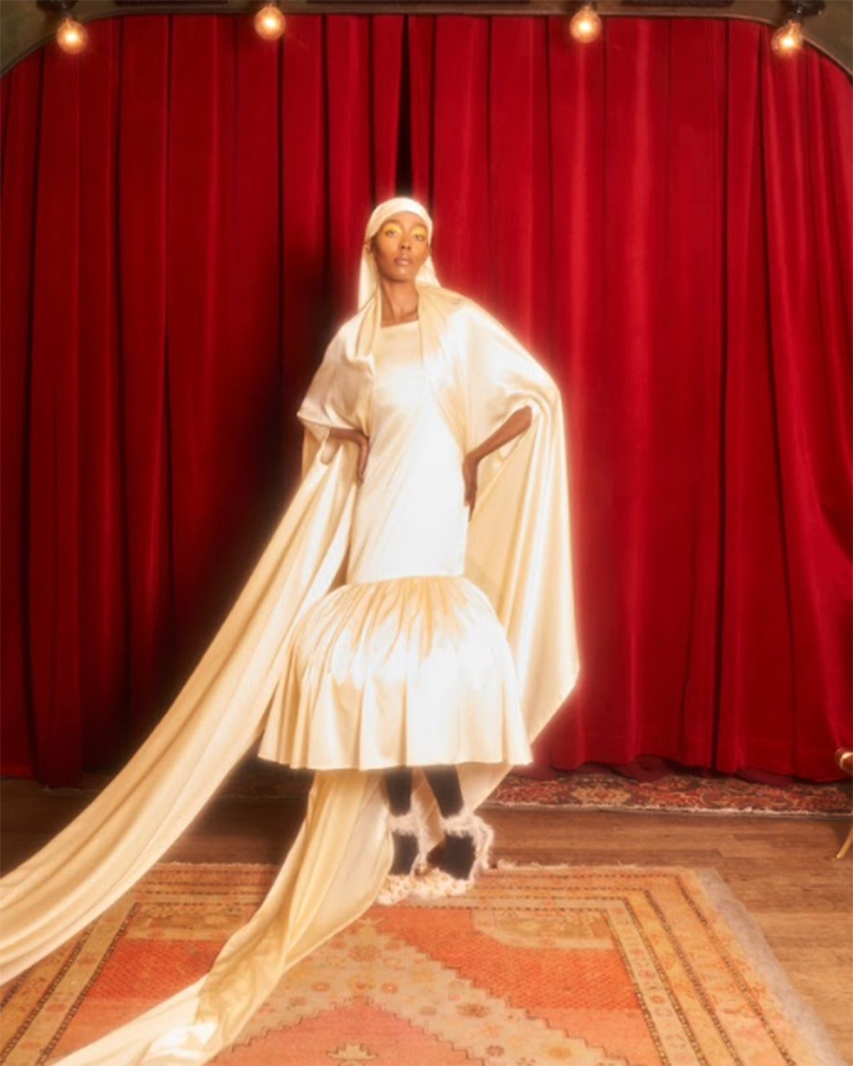 Patty Dress in Ivory Silk