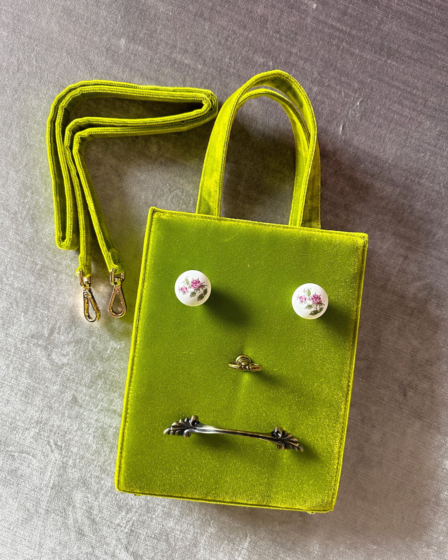 Beast Bag in Chartreuse Velvet