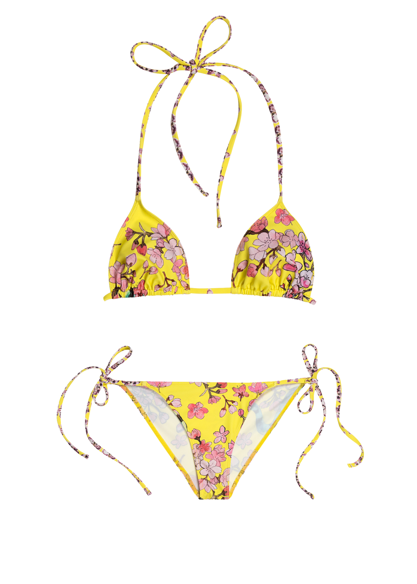 Alma Bikini Top in Electric Cherry Blossoms