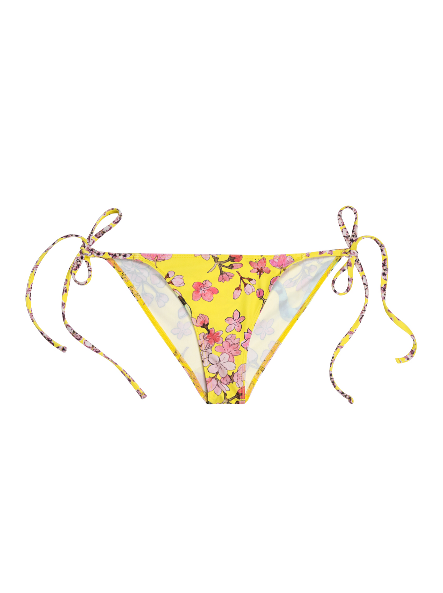 Side-Tie Swim Bottoms in Electric Cherry Blossoms
