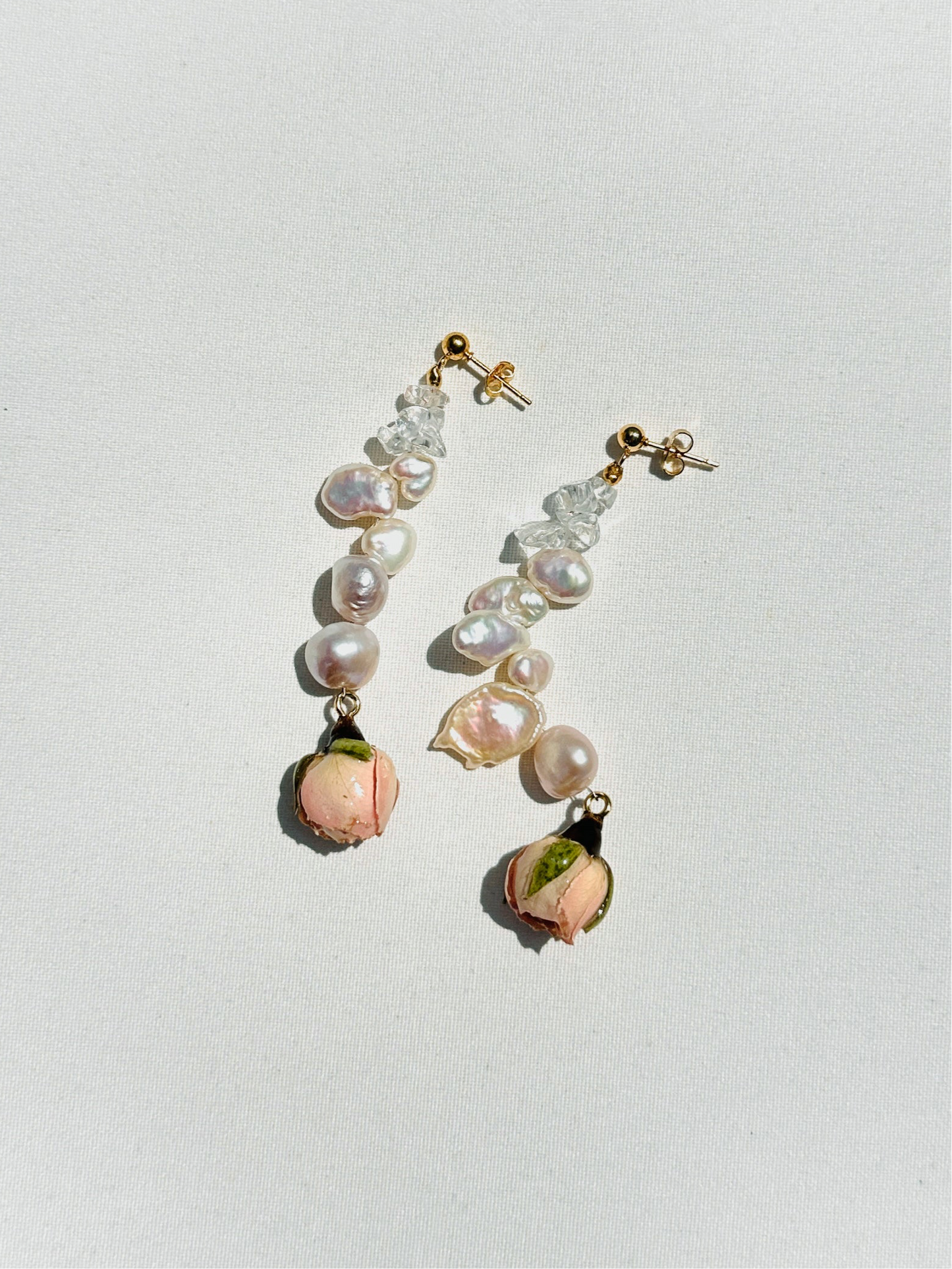 Champagne Cornflake Pearl Earrings