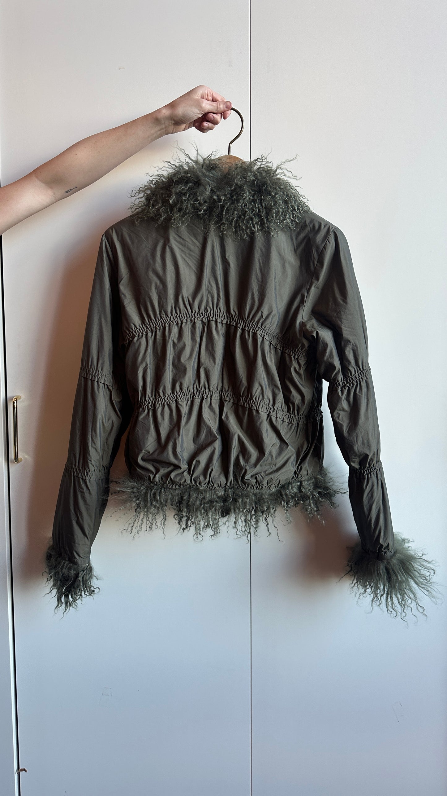 2000s Mongolian Shearling Ruched Puffer
