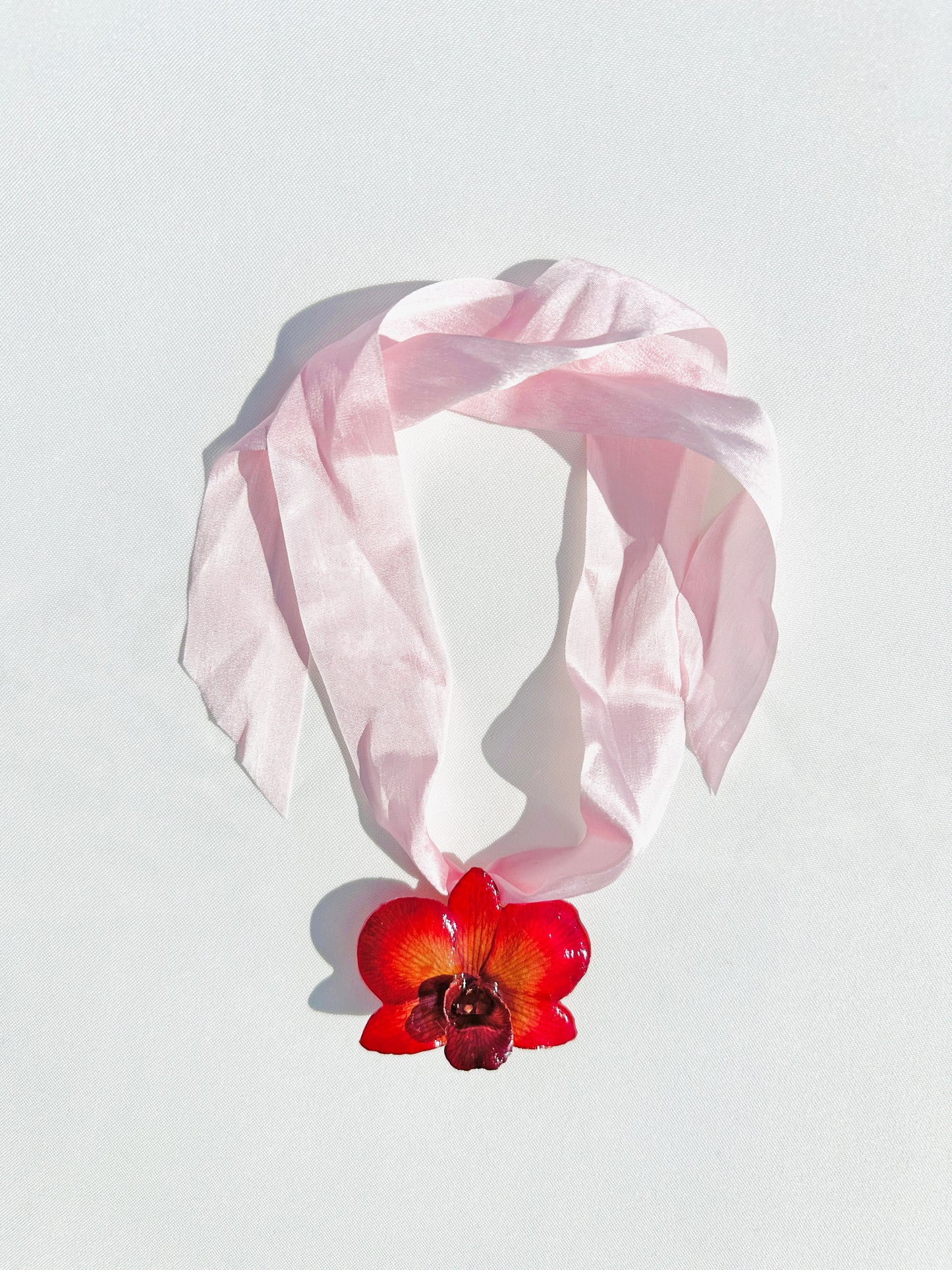 Rosy Orchid Silk Choker