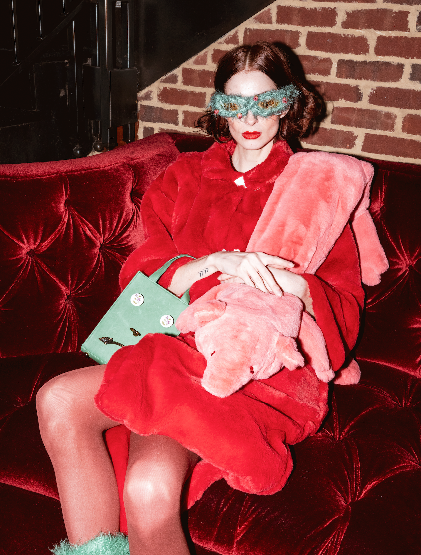Beast Bag in Chartreuse Velvet