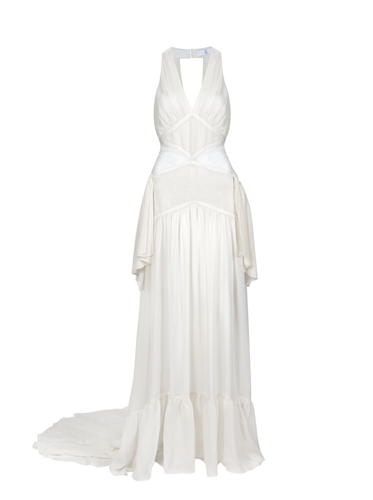 Miriam Dress in Ivory Silk