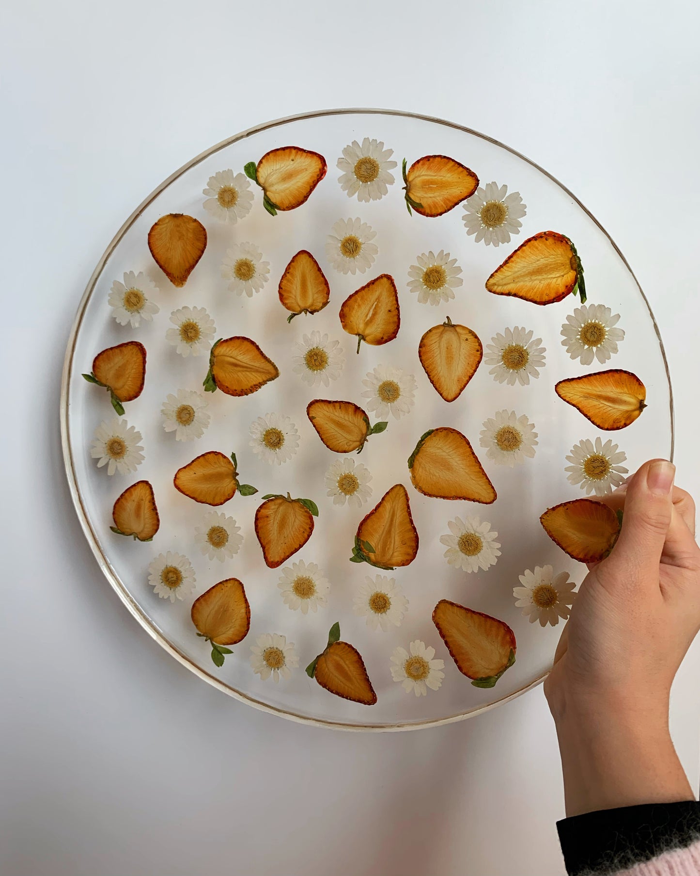 Strawberry & Daisy Round Tray