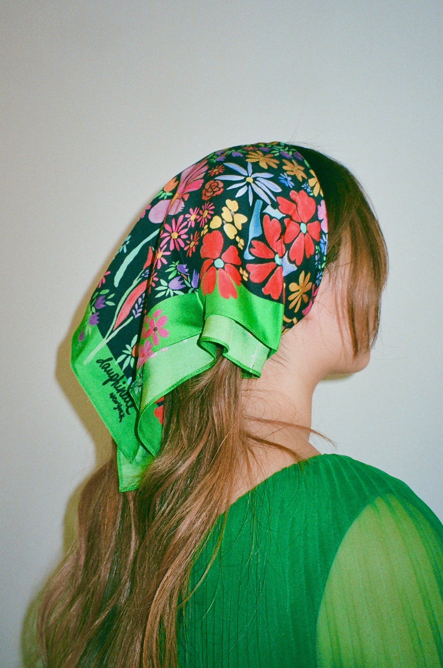 Olivia's and painted multicolored floral "wonderland" print on scarf