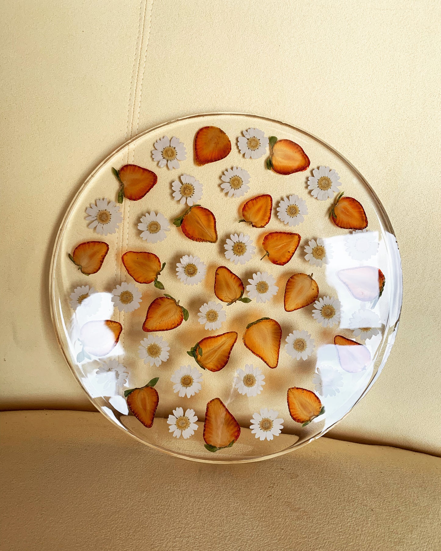 Strawberry & Daisy Round Tray