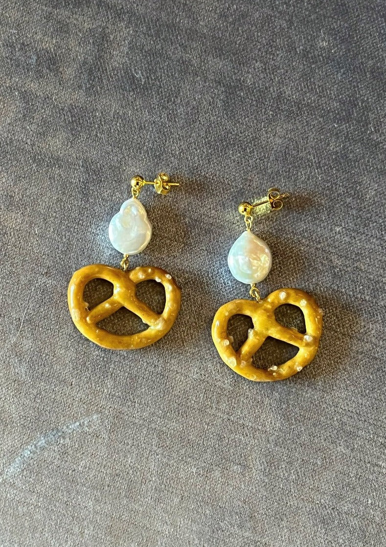 Pretzel Snack Earrings