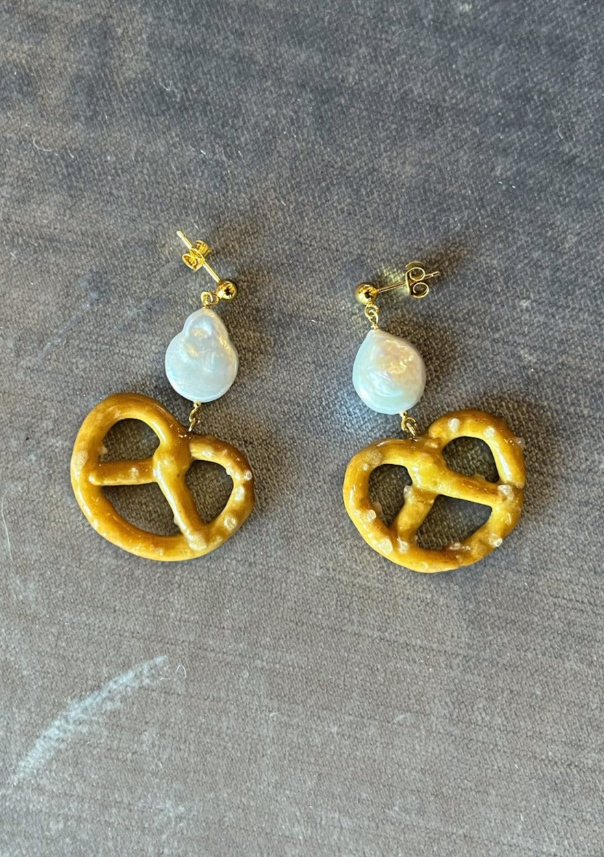 Pretzel Snack Earrings