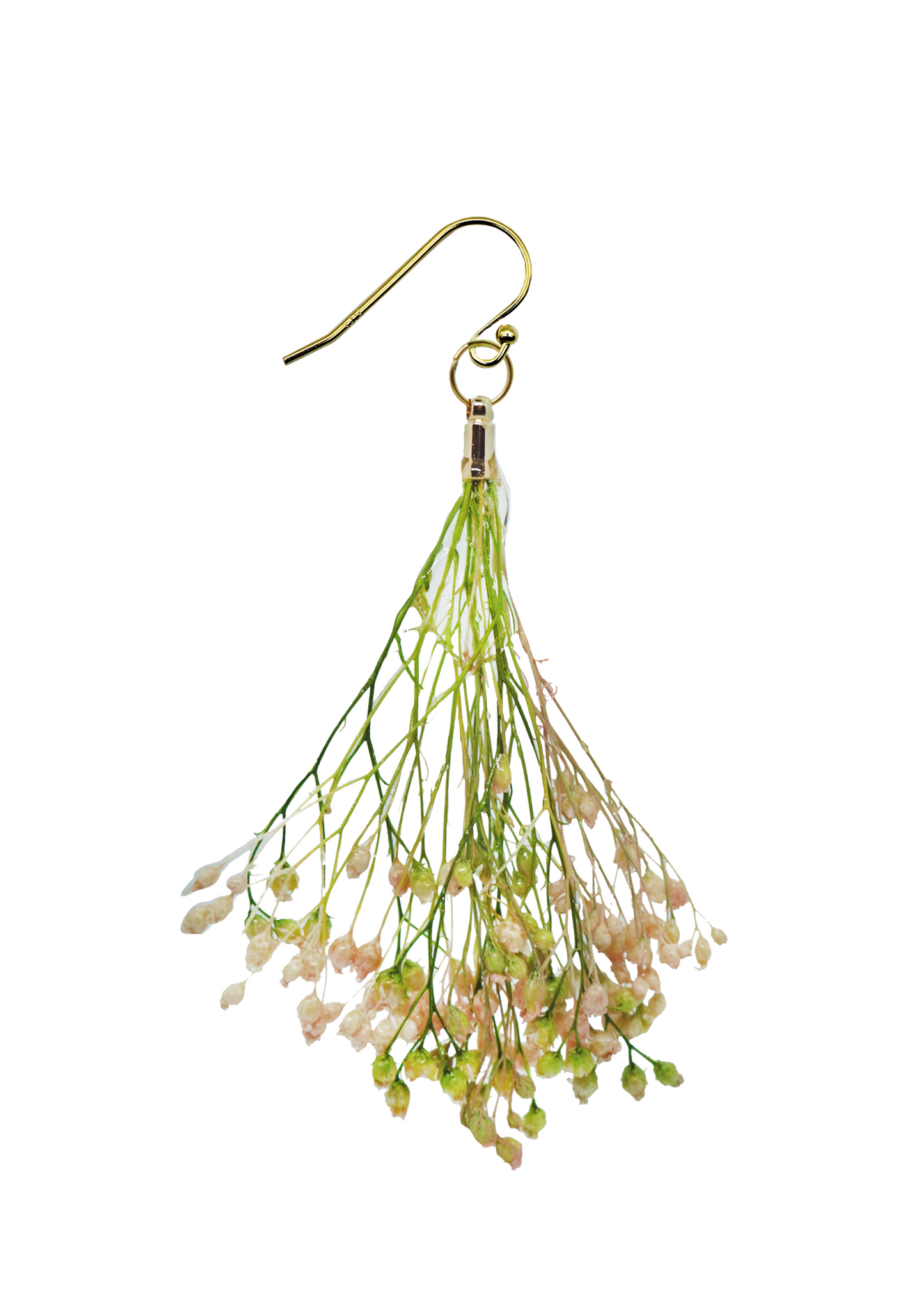 Resin Coated Blush pink Bouquet on a French hook Earring