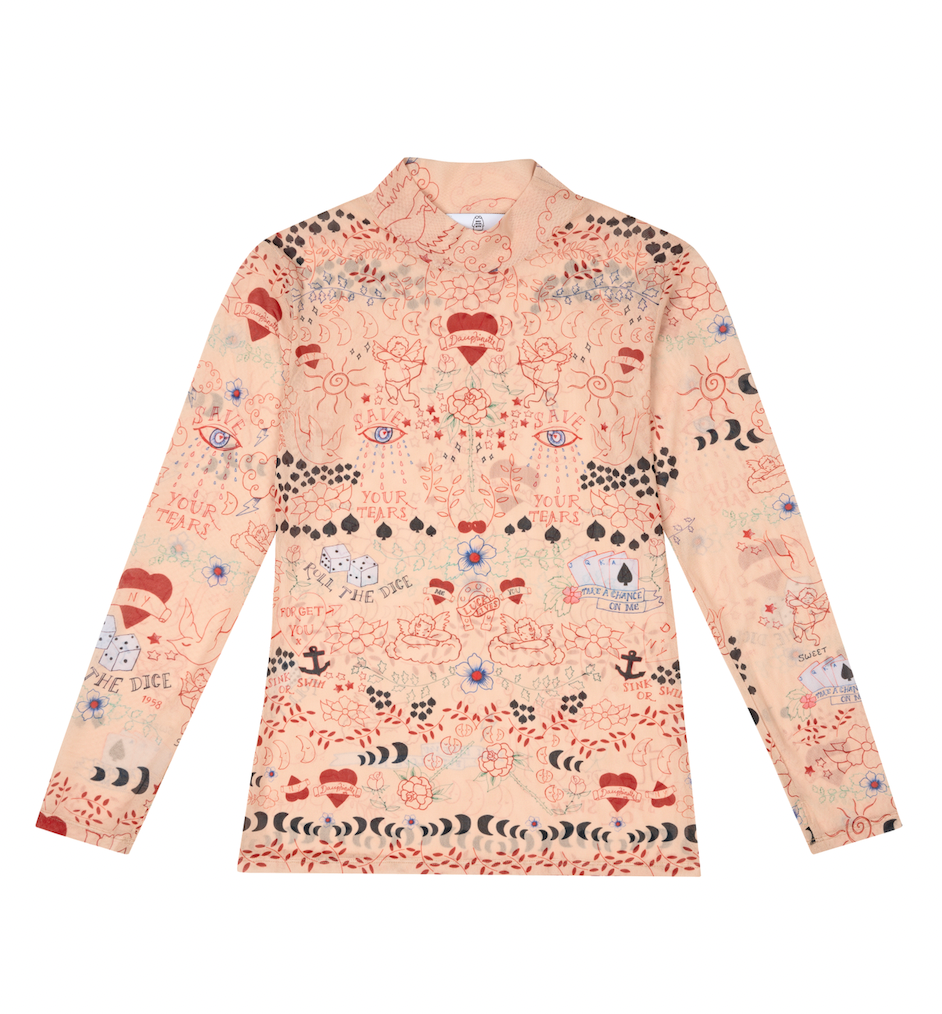 Sophia Turtleneck in Tattoo You Mesh