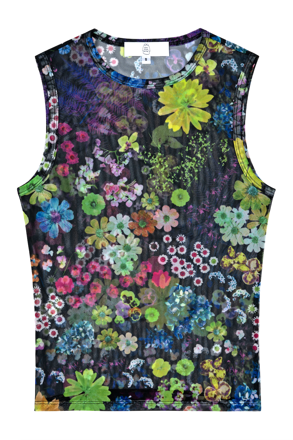 Olive Tank in Acid Potpourri Mesh