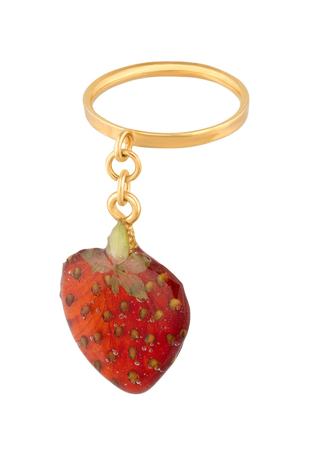 Strawberry 14k Charm Ring