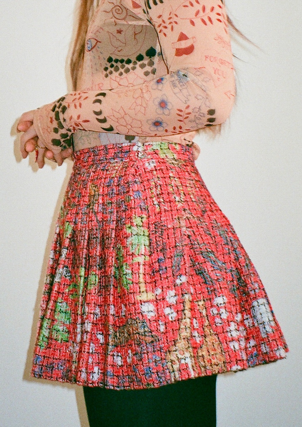 Pleated Mini in Fever Dream Tweed