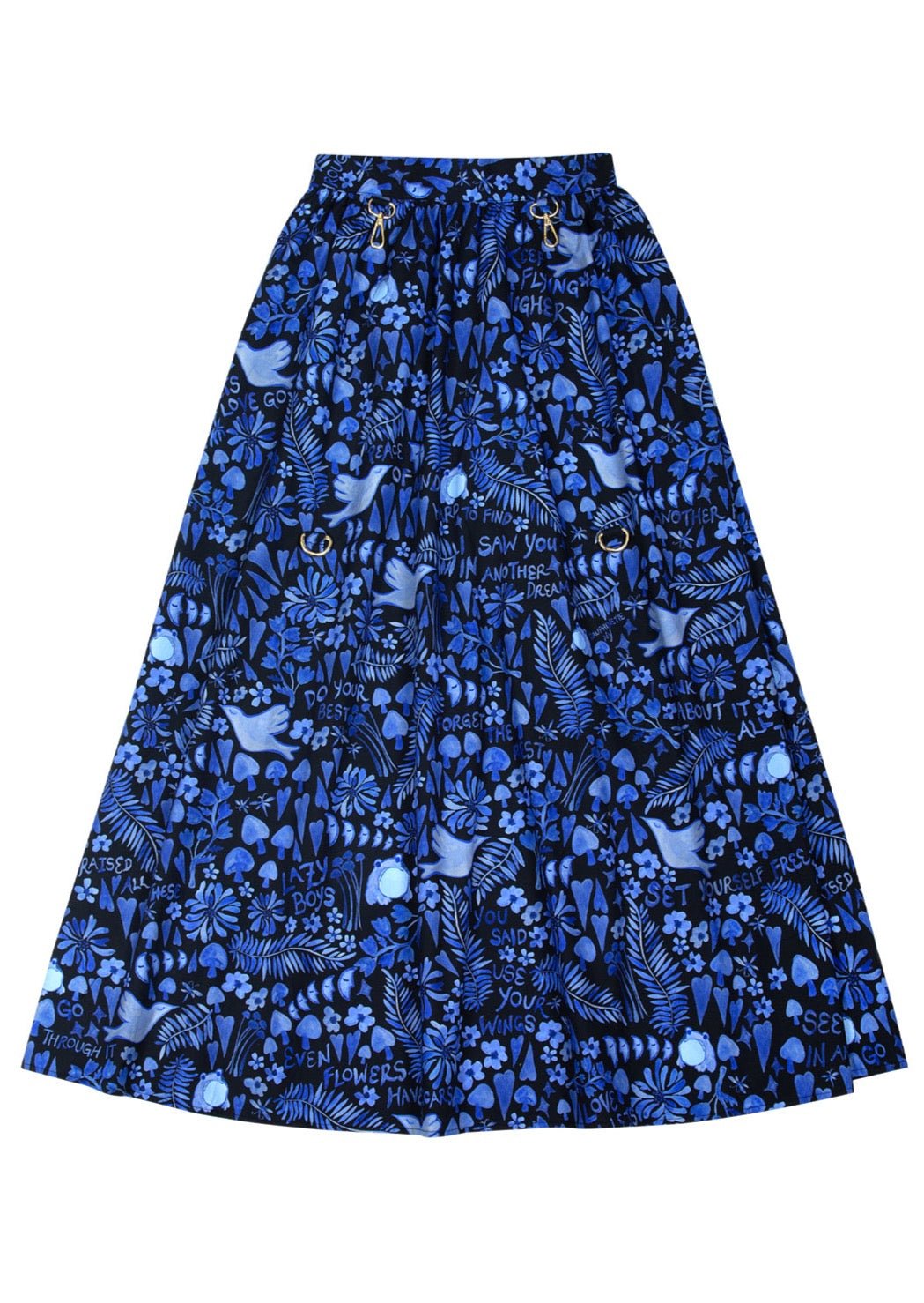 Our Cashin-inspired, convertible Hitched skirt in Lazy Boy Floral cotton.