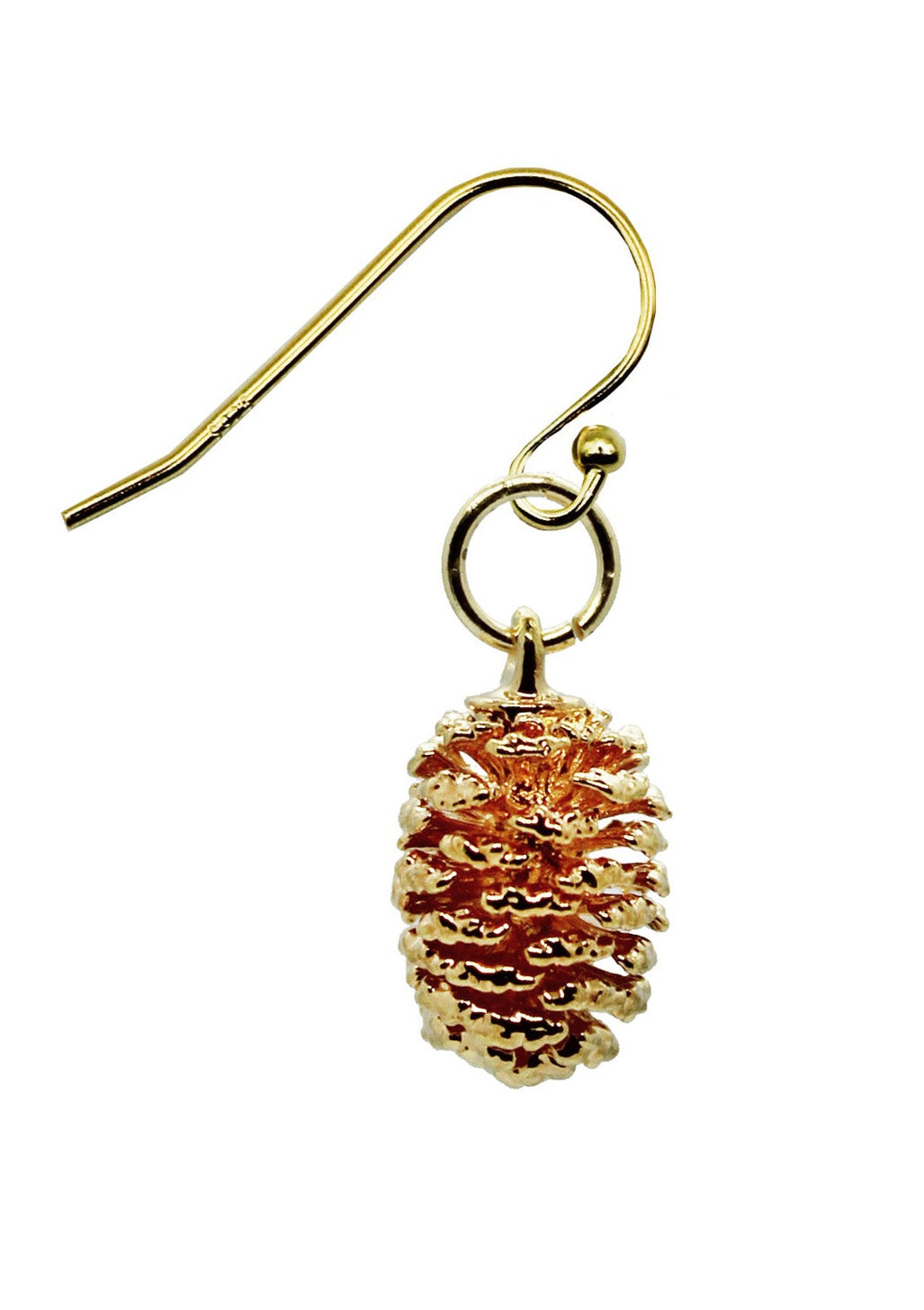 Real Miniature Acorn Electro-plated with 24 Karat Gold on a French Hook Earring