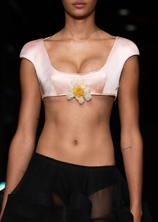 Little Bra Top in Blush Satin (SS27 Pre-Order)