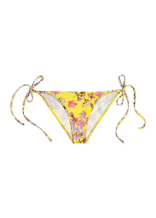 Side-Tie Swim Bottoms in Electric Cherry Blossoms