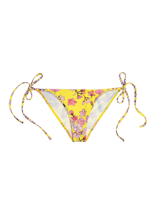 Side-Tie Swim Bottoms in Electric Cherry Blossoms