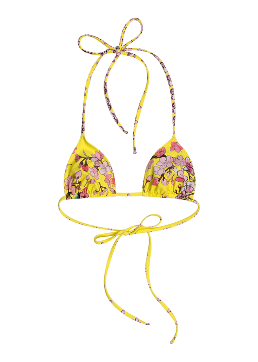 Alma Bikini Top in Electric Cherry Blossoms