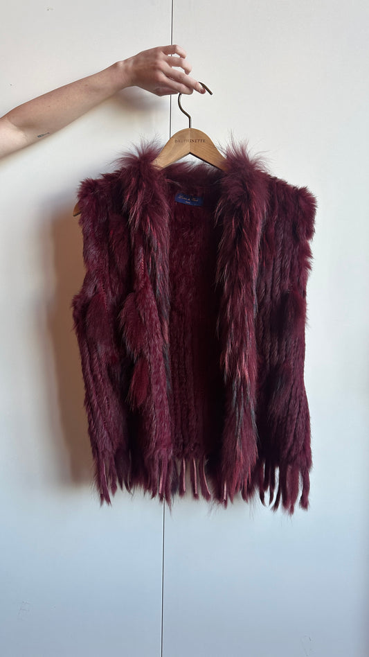 Bordeaux Knitted Fur Vest