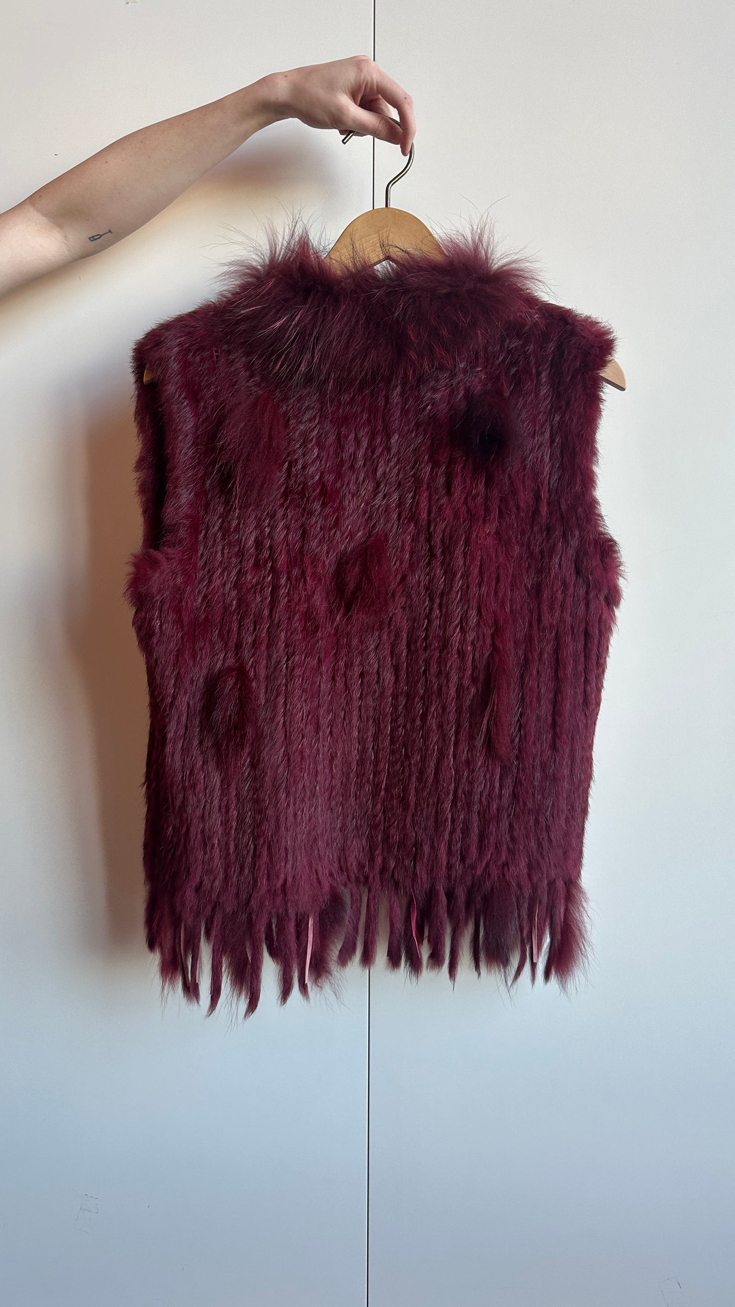 Bordeaux Knitted Fur Vest