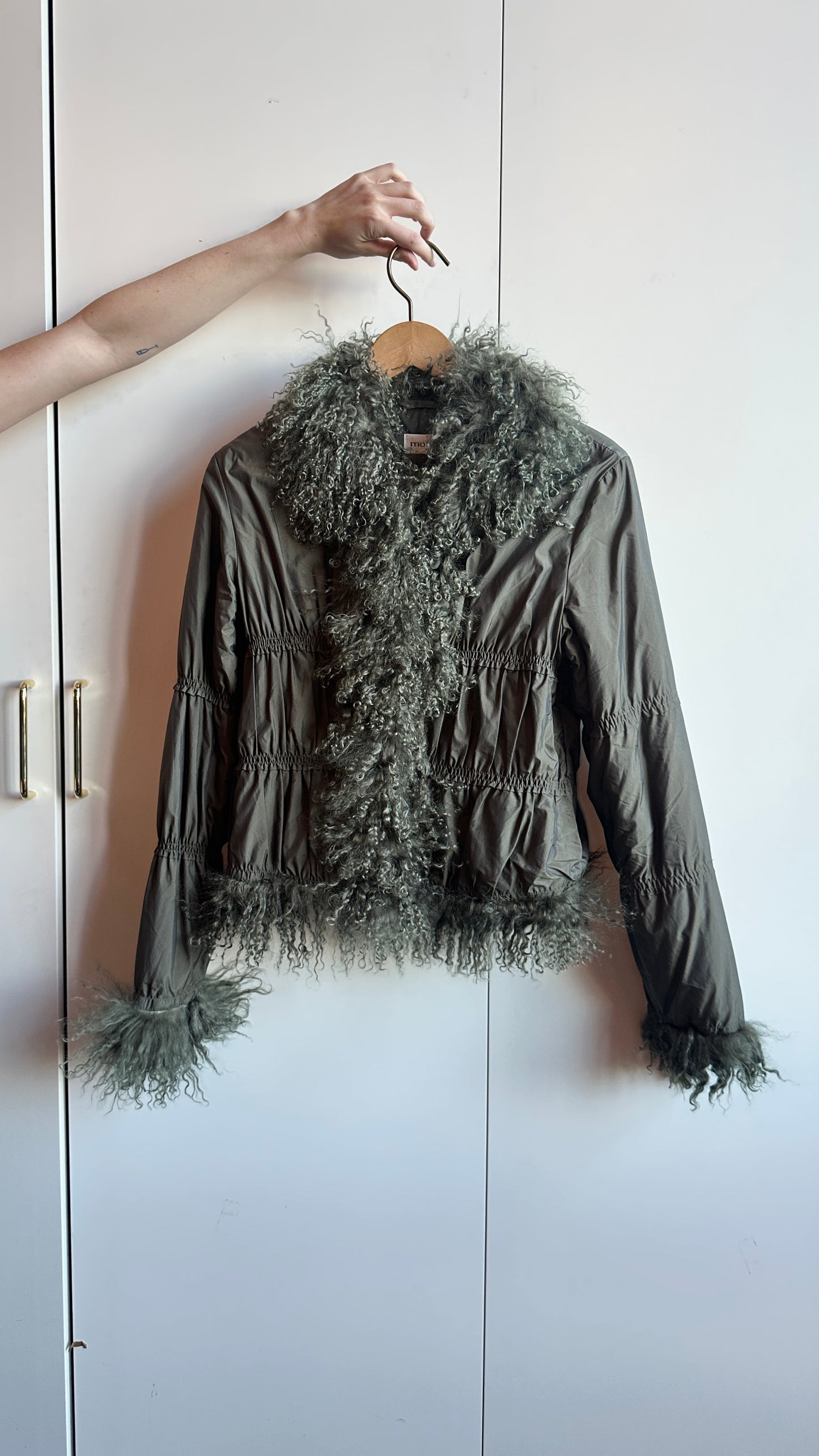 2000s Mongolian Shearling Ruched Puffer