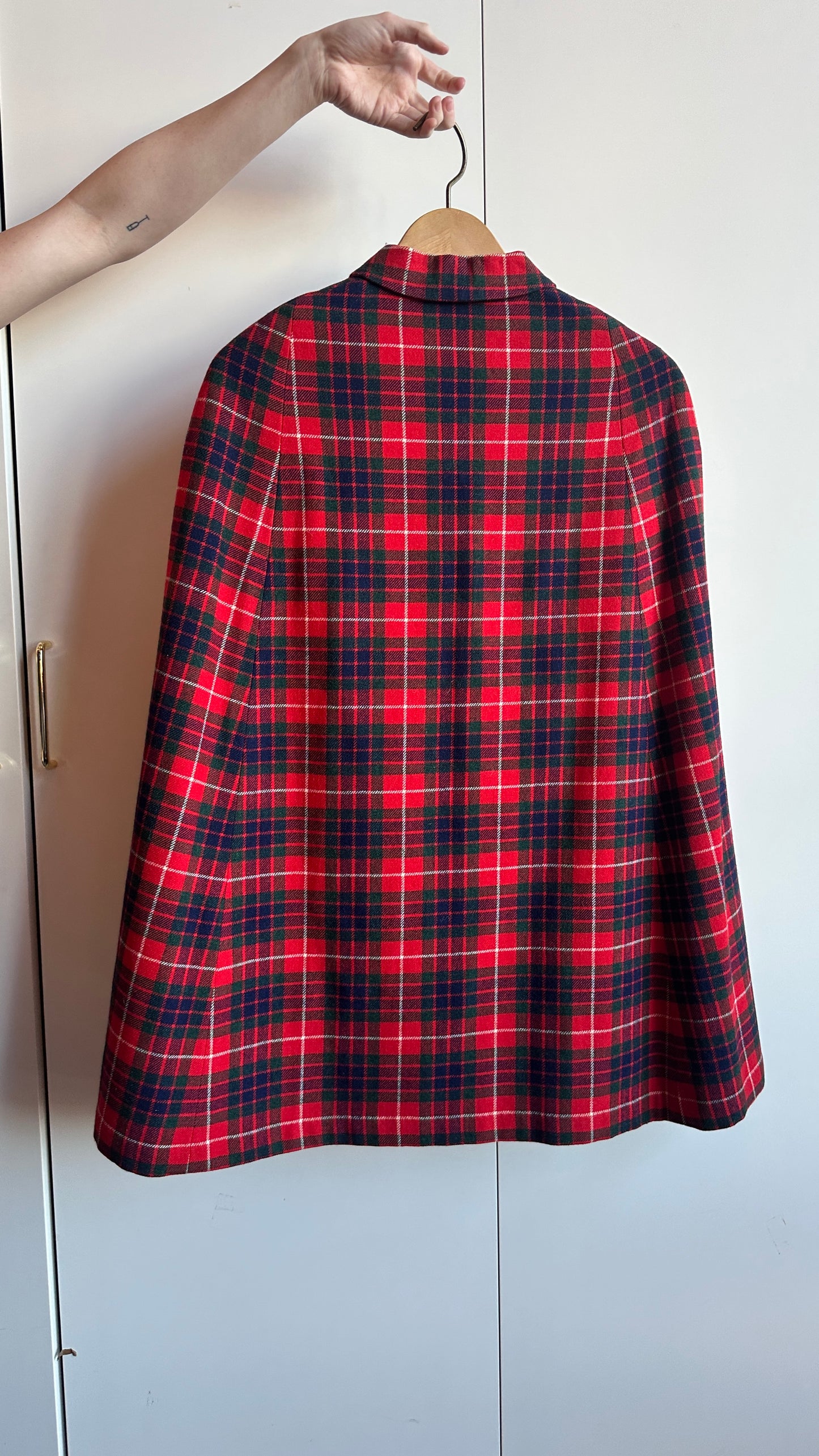 1970s Upcycled Tartan Wool Cape