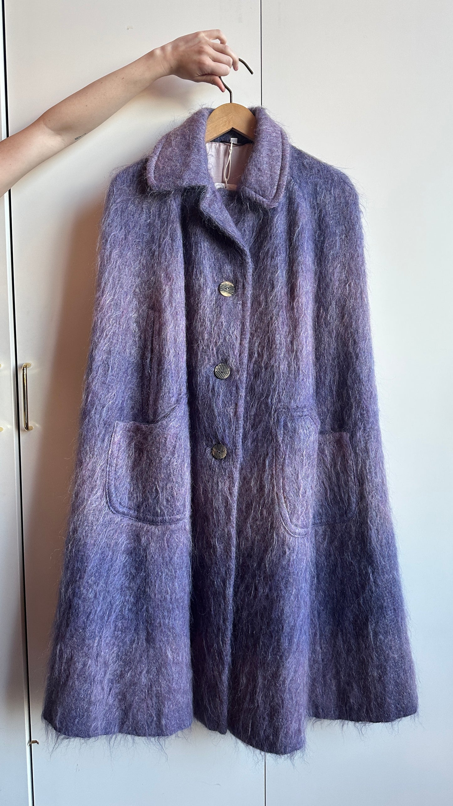 1960s Brushed Lilac Mohair Cape