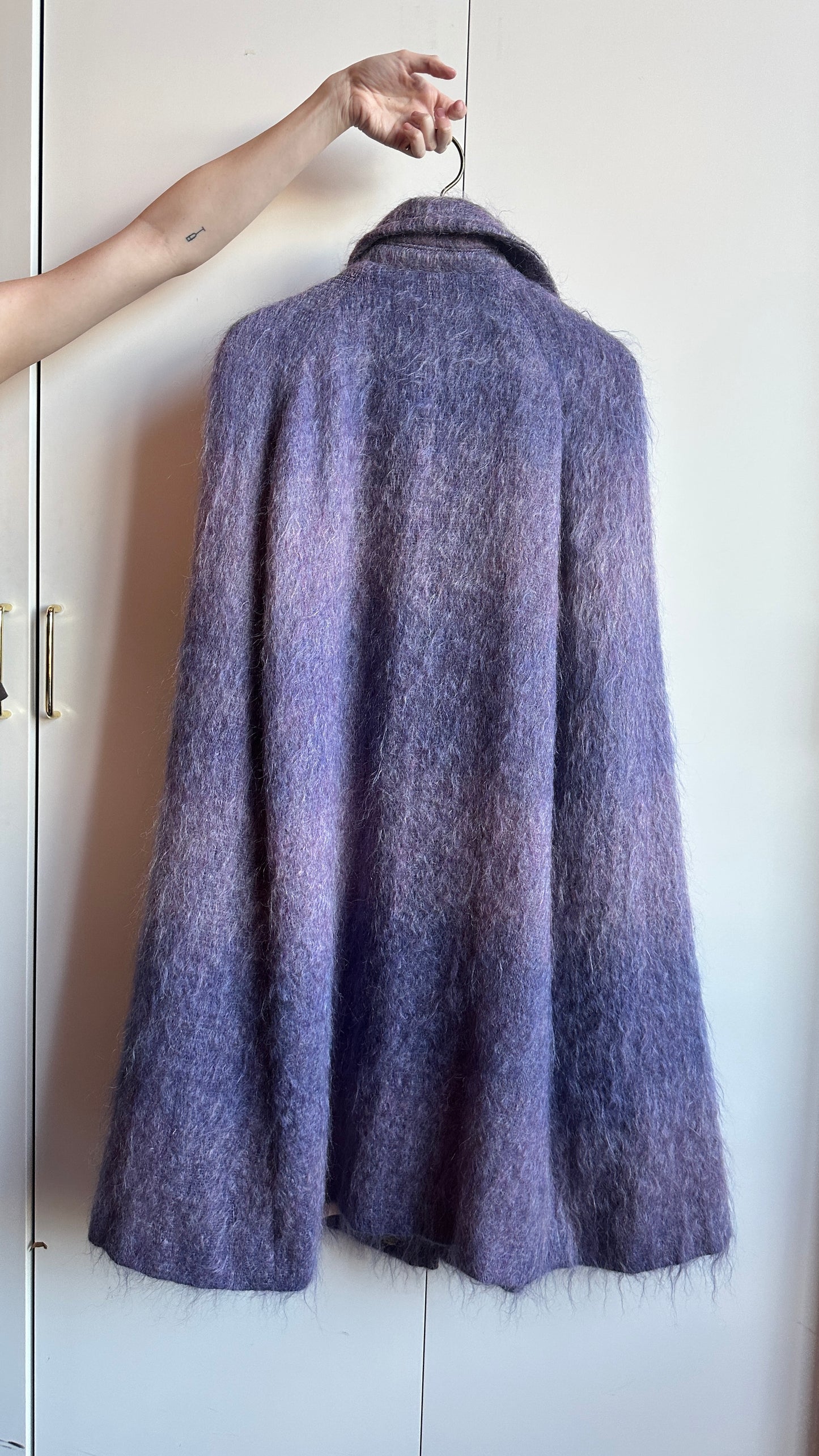 1960s Brushed Lilac Mohair Cape