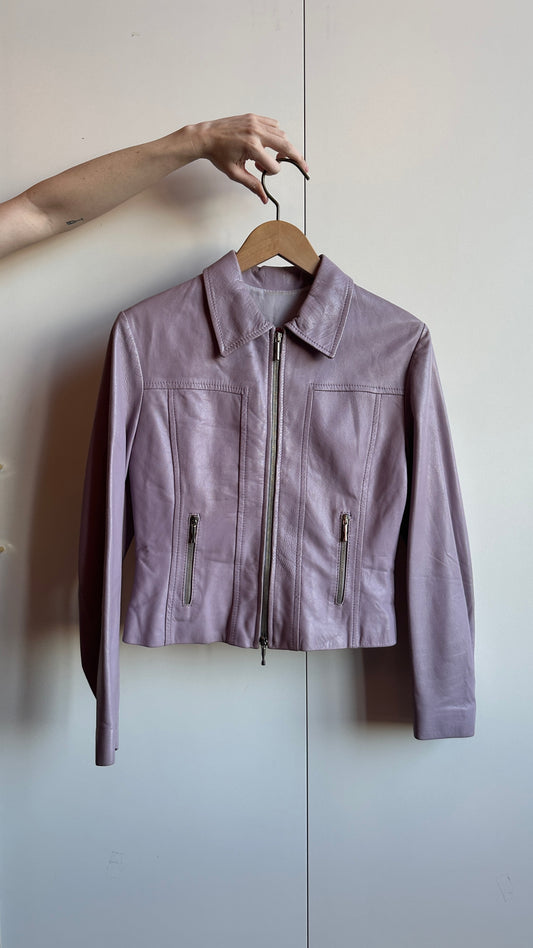 2000s Lilac Leather Jacket
