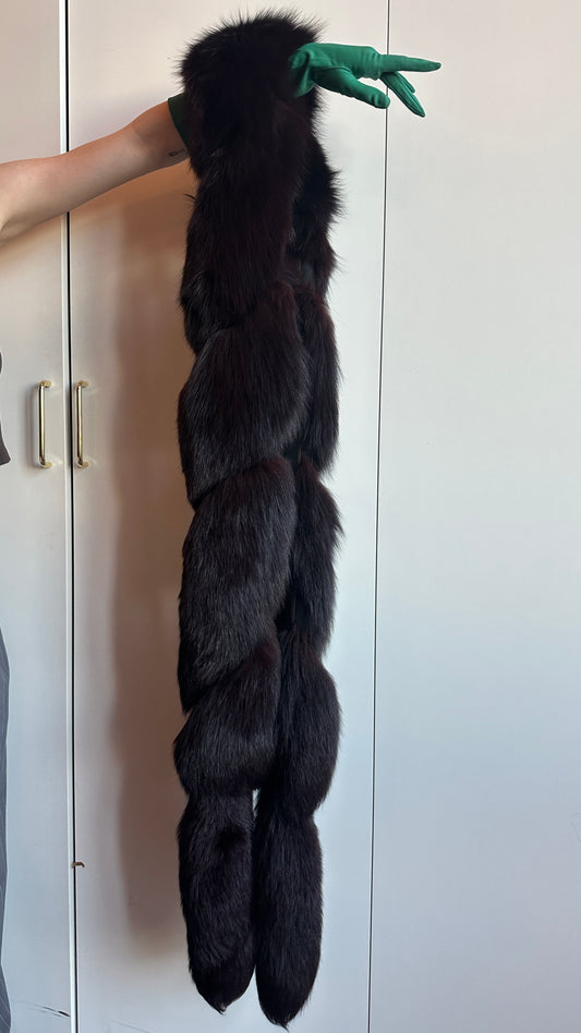 1940s Twisted Chocolate Fox Fur Stole