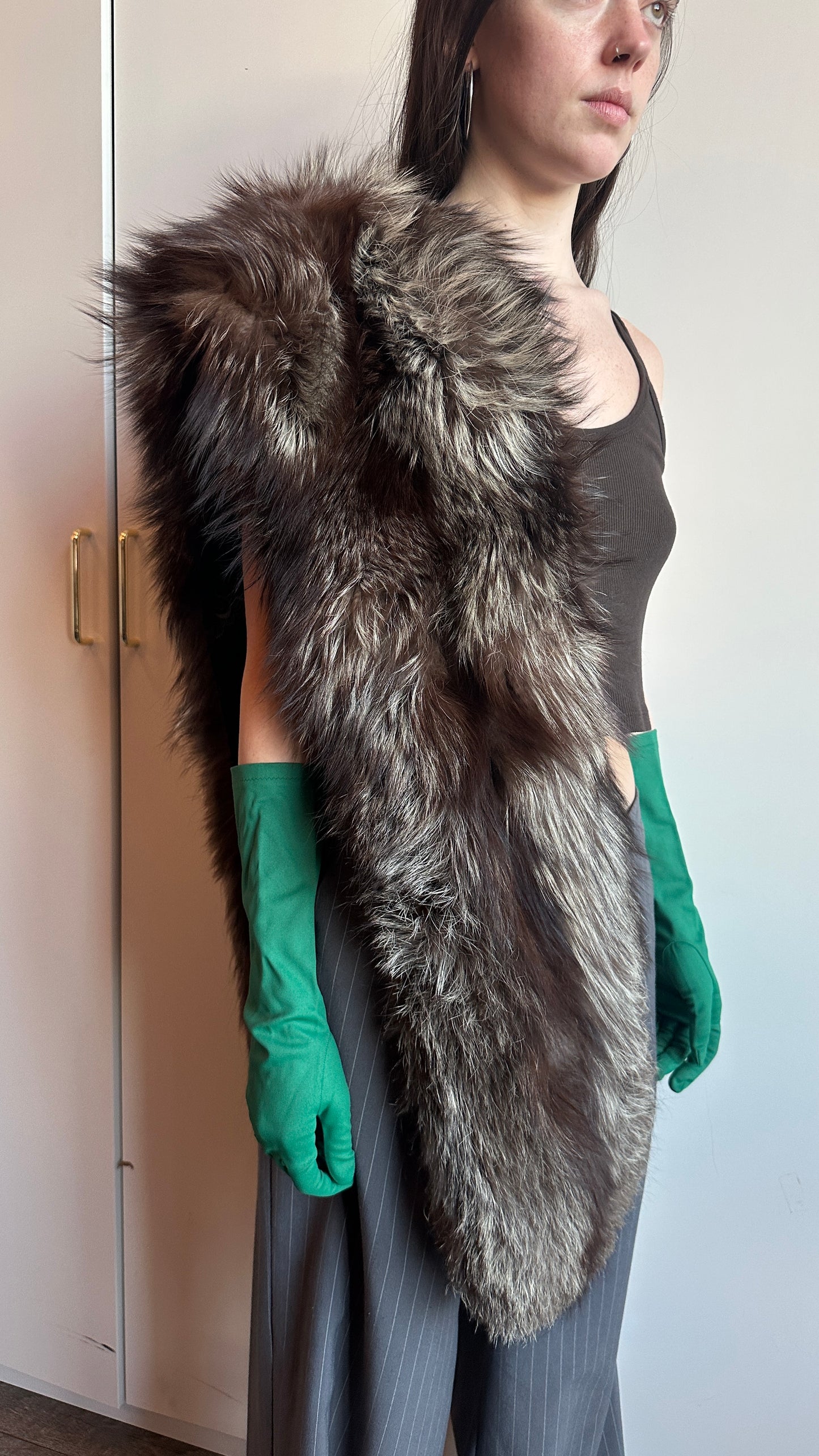 1950s Jumbo Crystal Fox Fur Stole