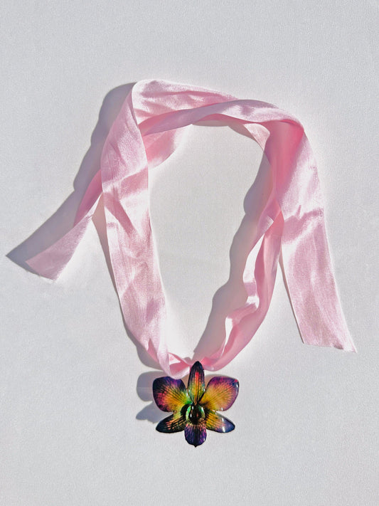 Lunar Orchid Silk Choker