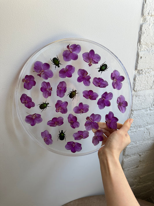 Orchids & Beetles Round Tray