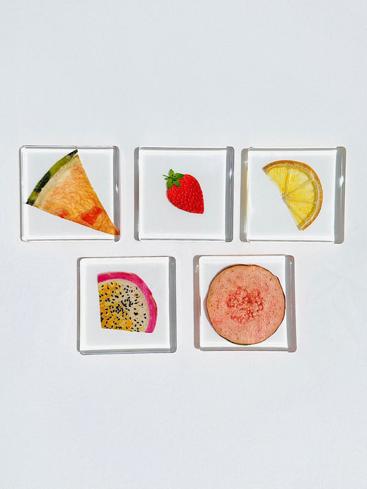 Fruit Salad Square Coasters