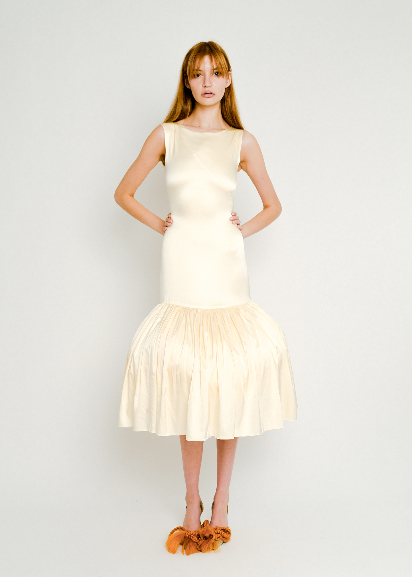 Patty Dress in Ivory Silk