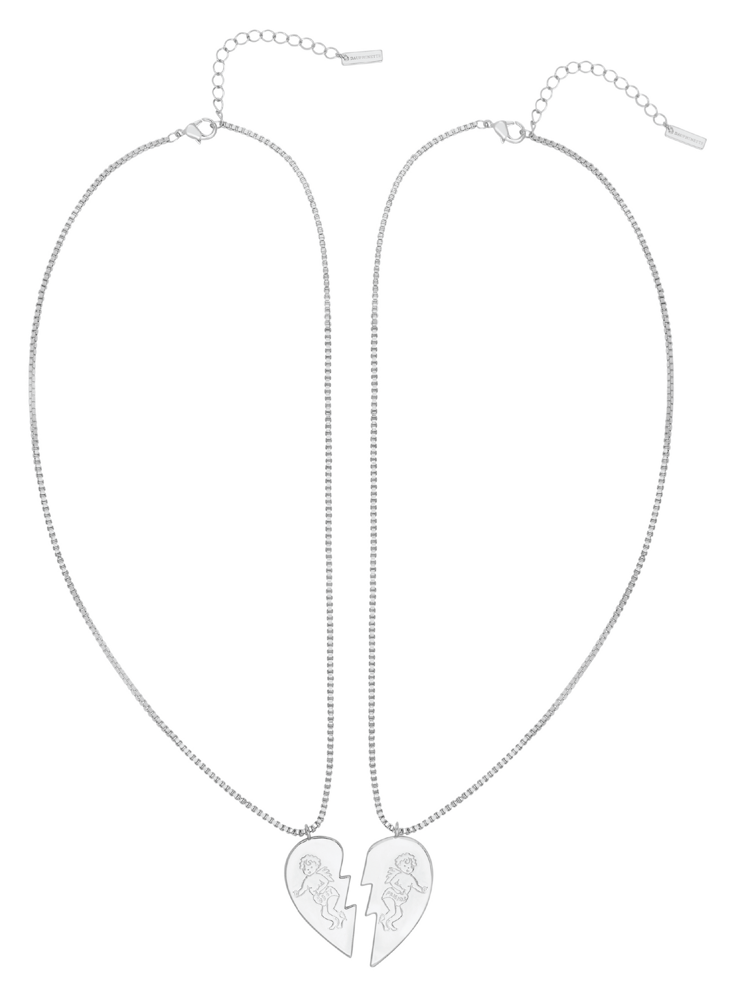 Happy Hearts Necklace Pair in BFF Cherubs