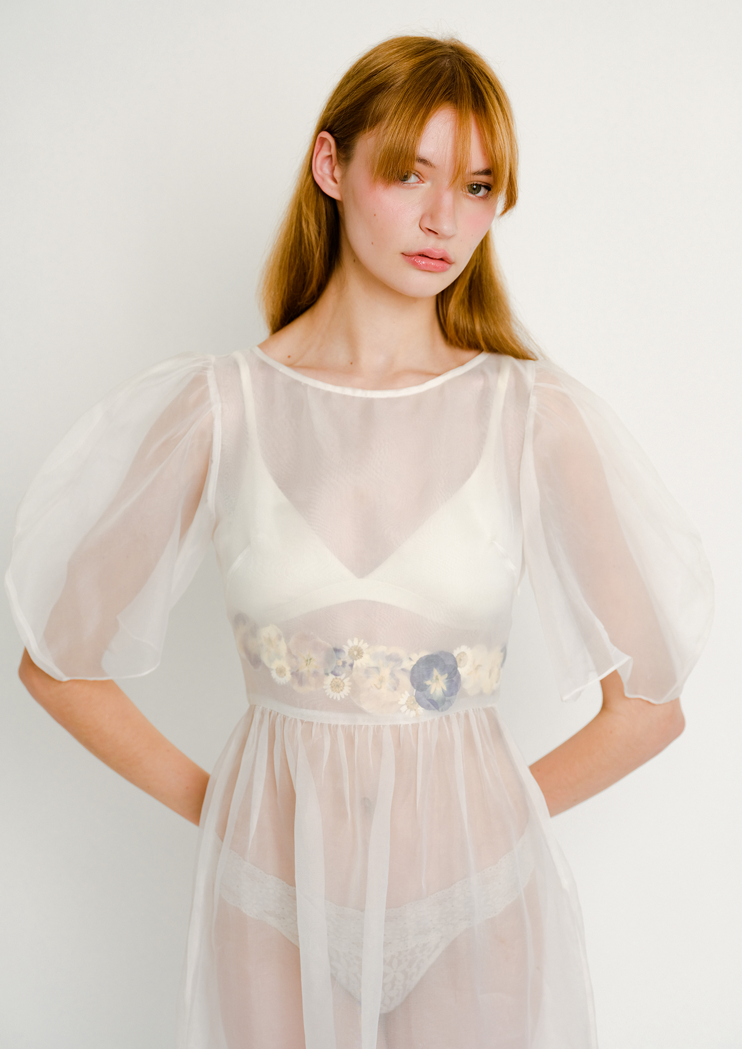 Claude Bleeding Hearts Organza Dress