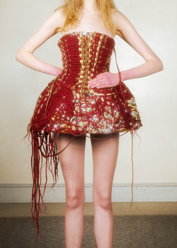 Maiden Petite Corset in Orange Basketweave - The 