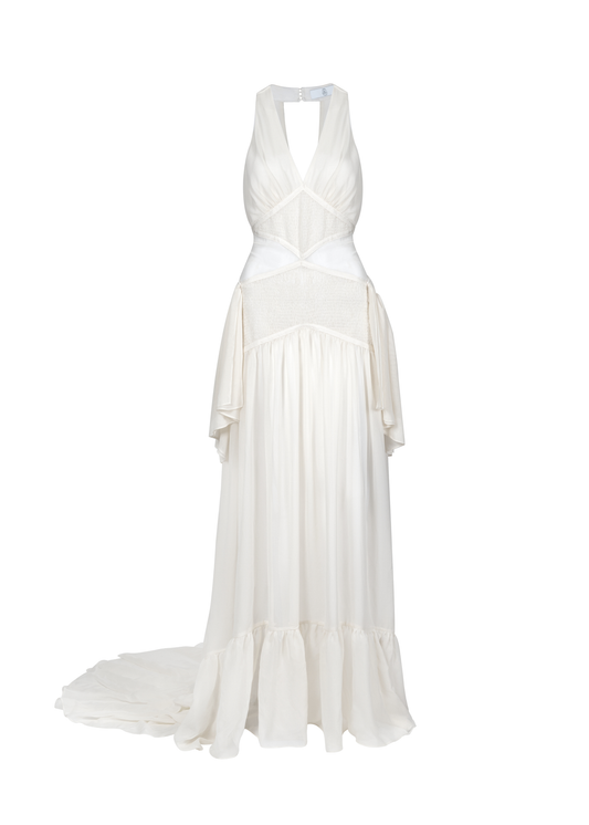 Miriam Dress in Ivory Silk