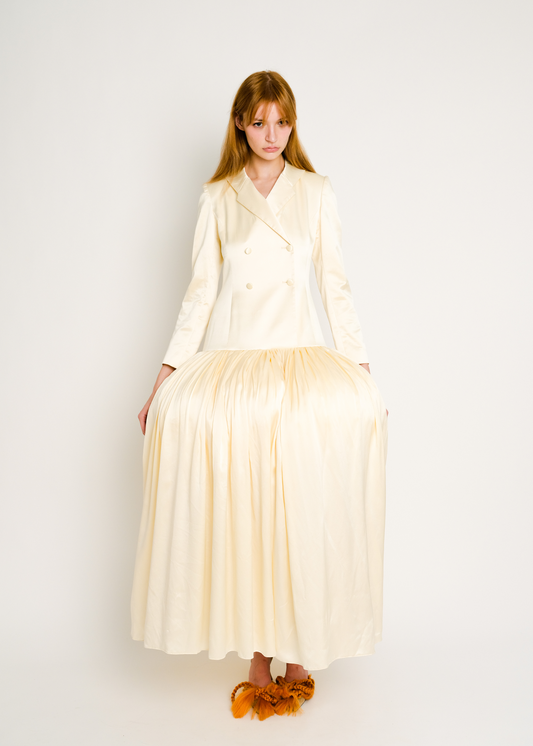 Joan Dress in Ivory Silk