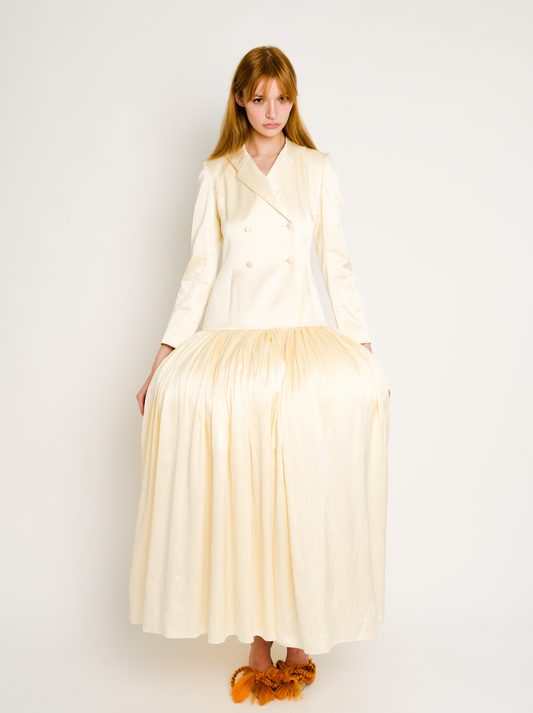 Joan Dress in Ivory Silk