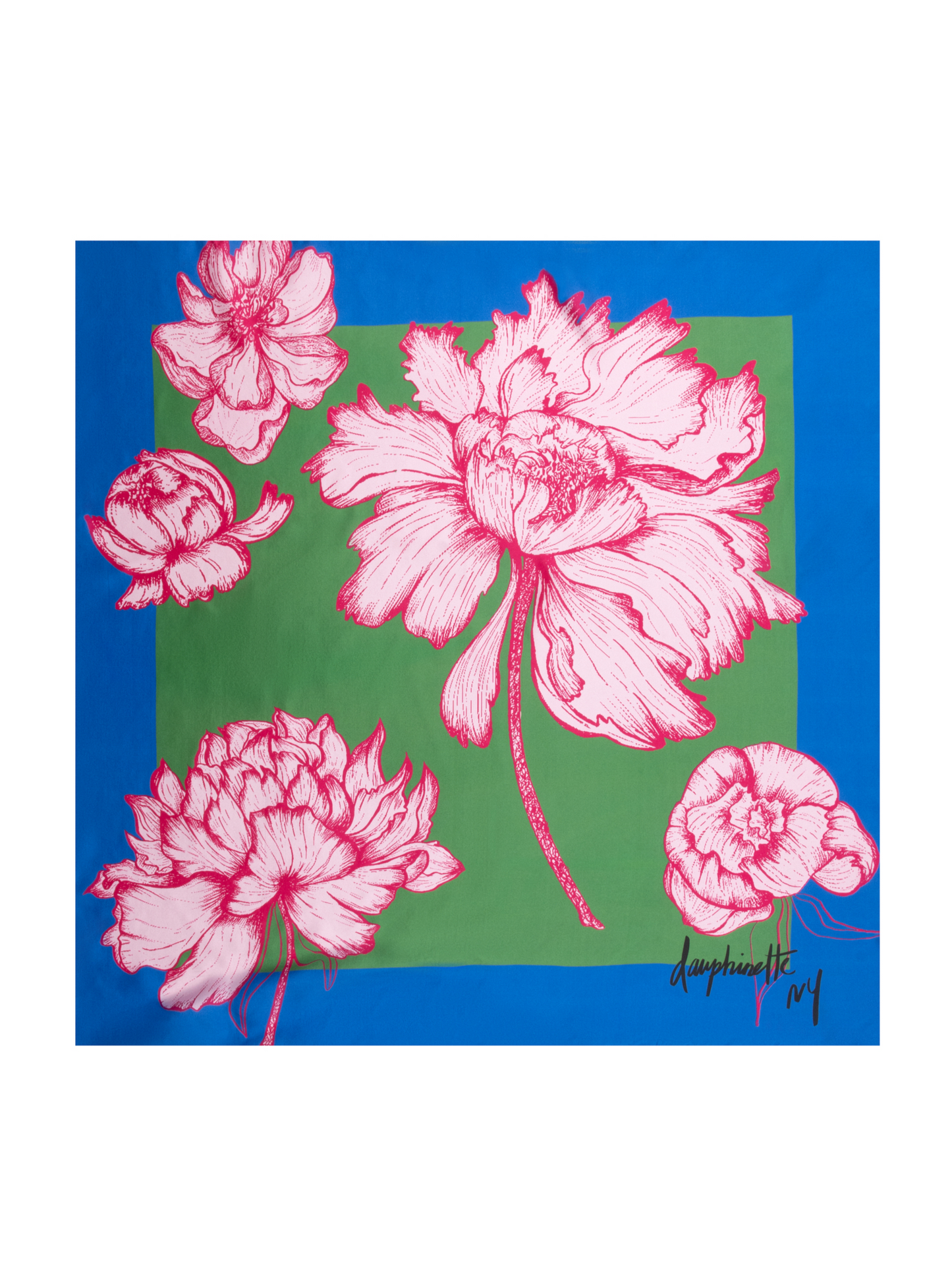 Jumbo Peonies Silk Scarf