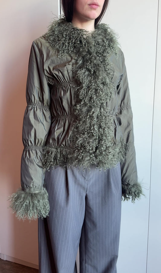 2000s Mongolian Shearling Ruched Puffer