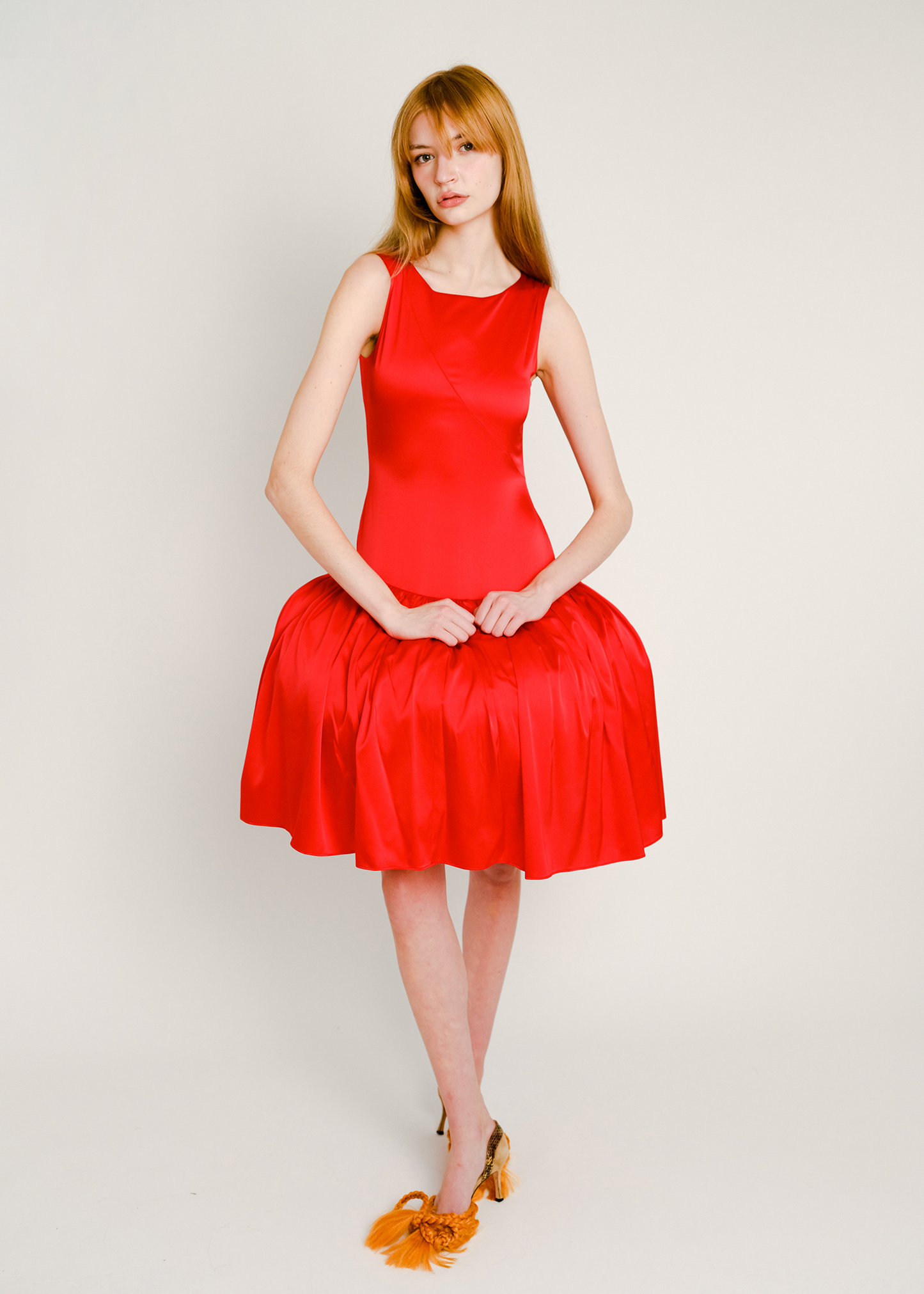 Patty Dress in Red Silk