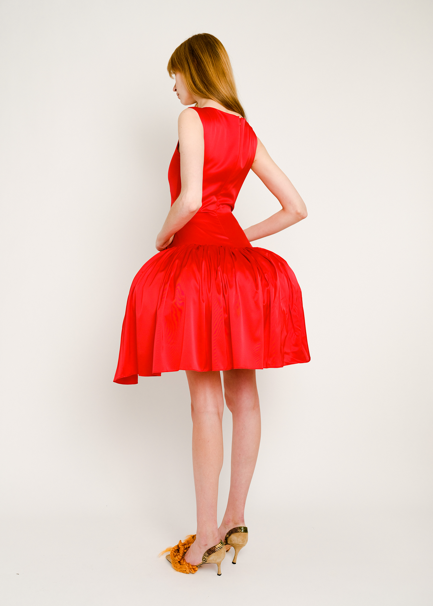 Patty Dress in Red Silk