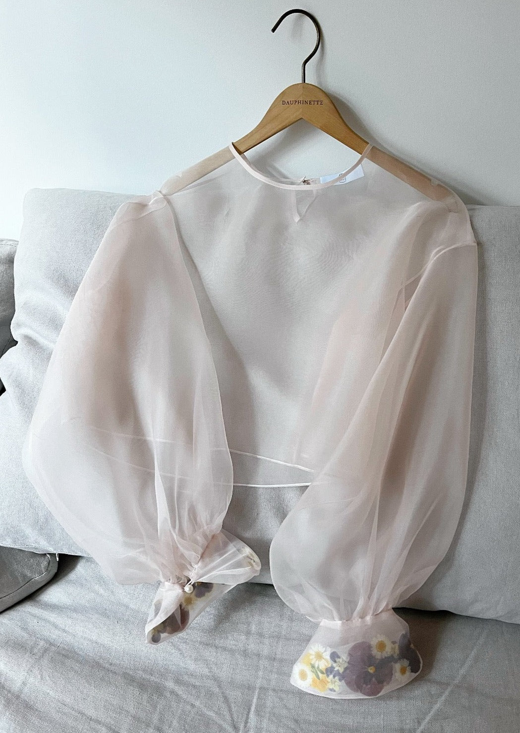 Blush Claude Silk Organza Top